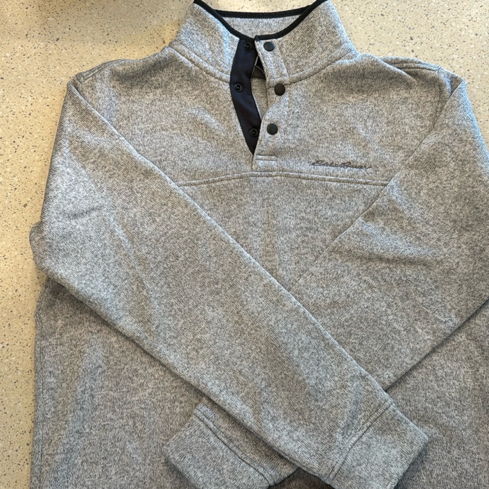eddie bauer radiator fleece mock neck snap pullover